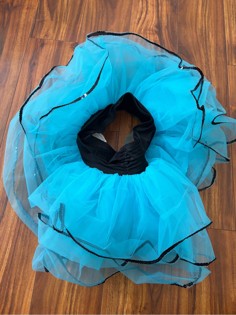 Revolution Dance Turquoise Tulle Petticoat Tutu Black Trim Nearly New - Youth M